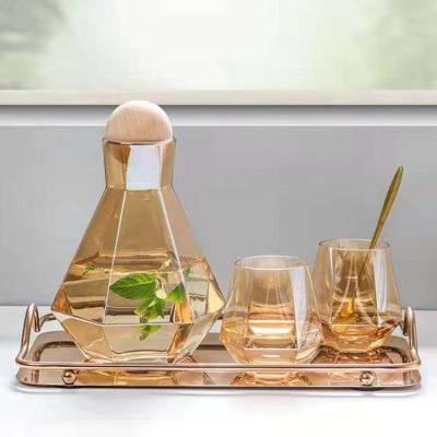 China Viable Glass Champagne Household Creativity Glass Seven Piece Viable Hexagon Clear Set for sale