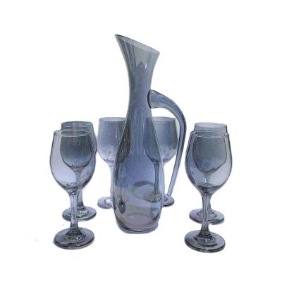 China Smoky Gray Gift Box Decanter Set With Portable Gift Box Middle East Popular Jug Set for sale