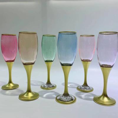 China Stocked colorful beer glass 2021 new FAVOR brandy glass champagne glass for sale