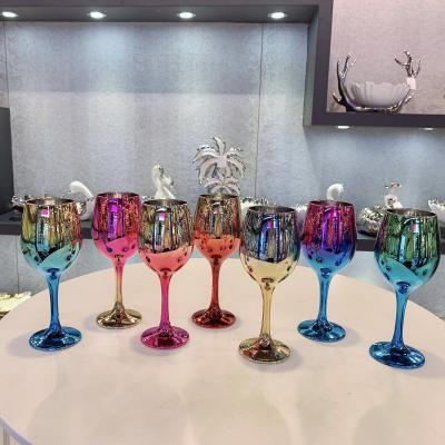 China Drum Shaped Large Capacity Colorful Large Stocked Copper Clad Wine Glass Drop-Resistant for sale