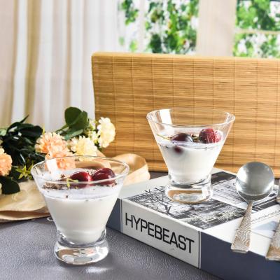 China Sustainable Glass Cup 244ml Ice Cream Cup Dessert Glass For Wedding Lobby Catering Hotel for sale