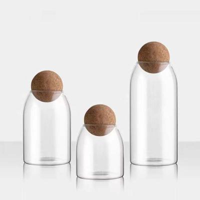 China Custom Support Three Piece Amazon Style Storage Tank Sustainable Hot Spherical Cork Shaped Storage Tank Set for sale