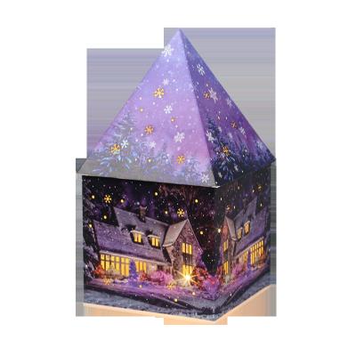 China Home Indoor Paper Decoration Attic Table Night Light Baby Room Quadrilateral Christmas Light For Indoor Use Battery Operated for sale