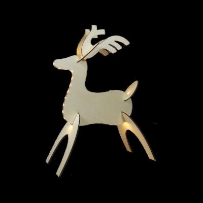 China Flip Up NEW STAR LIGHTING Wooden Christmas Decoration Deer Indoor Use Can Be Hang Down for sale