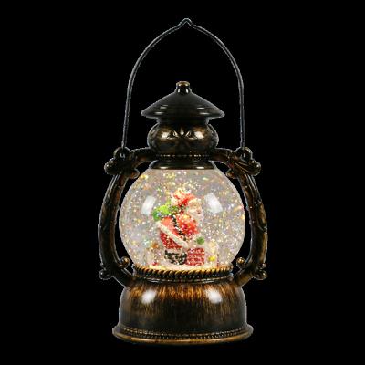 China Indoor Decoration Wind Lamp Around Christmas Indoor Use Spinner LED Lantern Light Battery Operated Light Battery Operated Glitter Water Light for sale