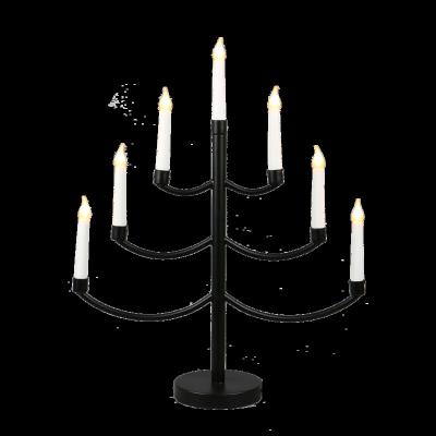 China Indoor Room Decoration 7L Walk-in Memory Gel Bulb Spray Paint White Black Room Decoration Indoor Metal Candelabra Pipe Table Top Light for sale