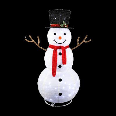 China Outdoor Decoration 180CM Outdoor Christmas Snowfield Flash Bulb Textile Snowman Light for sale