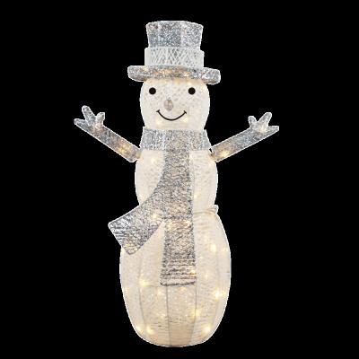 China Outdoor Decoration 75cm &124cm Detachable Glitter Christmas Decoration Lights Outdoor Christmas Glitter Snowman Light for sale