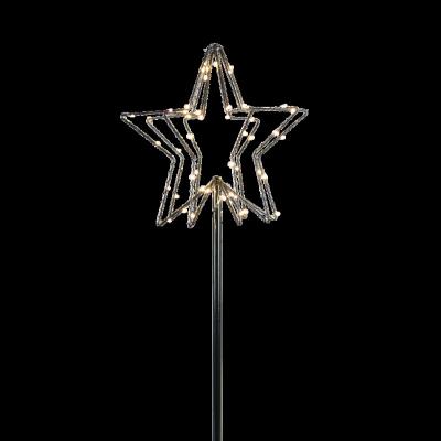 China Outdoor 3D METAL STAR STICKER GARDEN LIGHT Battery Operated Outdoor Christmas Yard Decor Decoration for sale