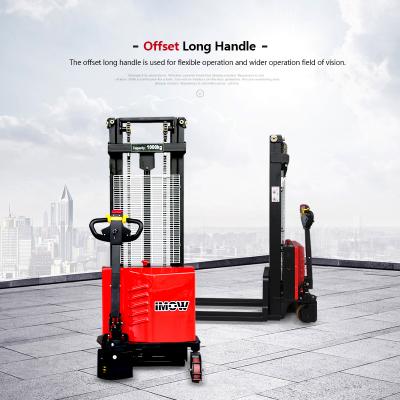 China Building Material Shops Large Diameter Drive Wheel Manual Automatic Counter Balanced Electric Stacker for sale