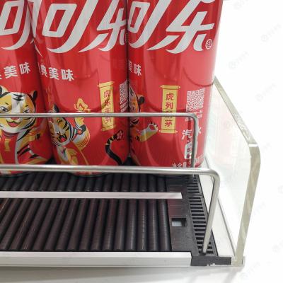 China Maintain a good-looking shelf with less need for maintenance Flexible Drink Canned Beverage Store Shelf Roller Pusher Gravity System for Supermarket for sale