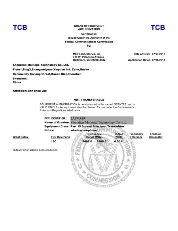 FCC - Shenzhen Maikejie Technology Co., Ltd.