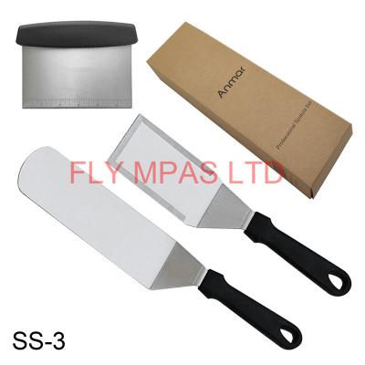 China Easily Cleaned Success Amazon Spatula Set Griddle Stainless Steel Scraper BBQ Spatula Pancake Fin Flat Burger Turner for sale