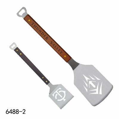 China High Quality Easily Cleaned Logo BBQ Spatula Heavy Duty Set Customized Pattern Barbecue Grill Turner Griddle Stainless Steel BBQ Spatula Long for sale