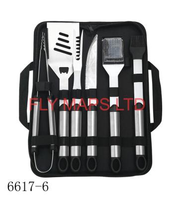 China Easily Cleaned Exteriors Travel Stainless Steel BBQ Tool Kit BBQ Grilling Accessories With Zipper Bag Easy Carrying for sale