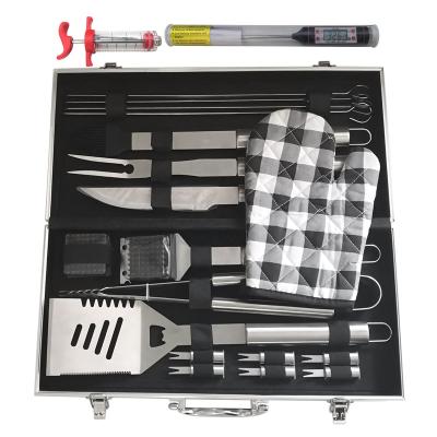 China Wholesale Easily Cleaned 20 Pieces Outdoor Heavy Duty BBQ Grill Tool Kit Stainless Steel Accessories Kitchen for sale