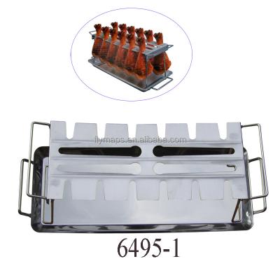 China Easily Cleaned BBQ Grill Rack Chicken Roasting Leg Rack for sale