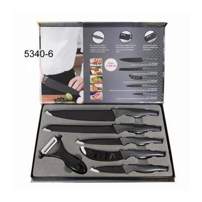 China Viable Food Safety 6pcs Stainless Steel Kitchen Knife Knives High Quality Non-stick Coating Set for sale