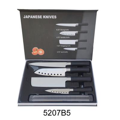 China Sustainable Hot Selling 5 Pcs Stainless Steel Japanese Knife Set With Magnetic Holder for sale