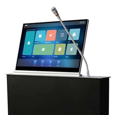 China Retractable Motorized Monitor Lift Table 21 Inch For Paperless Meeting Systems for sale