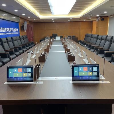 China Intelligent Paperless Conference System All In One Motorized Monitor Lift RS232 Control for sale