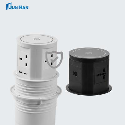 China Electric Pop-Up Tower Kitchen Desktop Speaker Socket With Wireless USB-C Pop Up Socket for sale