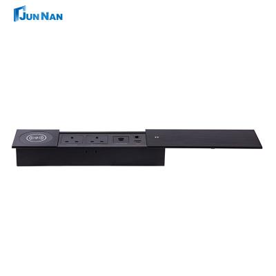 China Hidden Recessed Office Table Top Plug Socket Conference Table Flip Up Socket With USB Port for sale