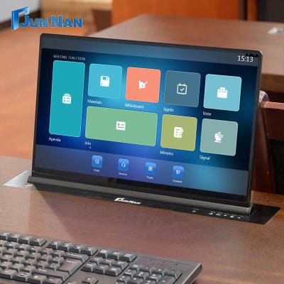 China Paperless Conference System LCD Electric Lift Monitor Central Office Equipment Electric Lift Table Conference Display for sale