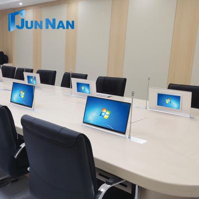 중국 Video Conference System Intelligent Electric Pop-up LCD Display Lifting Table Flip LCD Desktop Conference System 판매용