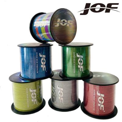 China Super Strength JOF X4 X8 X9 Beaches Braided Fishing Line 500M 300M Multicolor PE Braided Yarn 8 Beaches Multifilament Spotted Fishing Line for sale