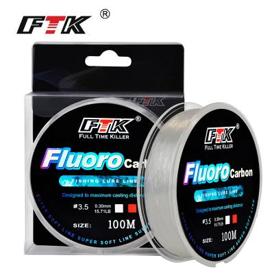 China Line FTK 100m Fluorocarbon Fishing Line 4.13-34.32LB Super Soft Carbon Fiber Chef Fly Fishing Line Sink Line PESCA for sale