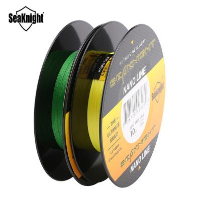 China High-knot strength SeaKnight brand 100M 0.07-0.12mm 4 strands braided line 4 6 8 series 10LB fishing line NANOES multifilament PE fishing line for sale