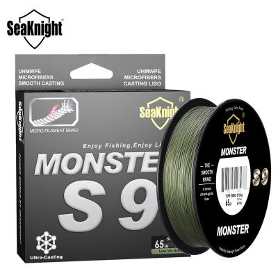 China High-knot Strength SeaKnight Brand 500M Strand 20-100LB 9 S9 Monster Line / PE Tech Multifilament Reverse Fishing Manster Series for sale