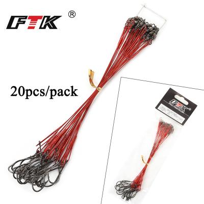 China FTK 20 PCS Sink Line Fishing Snap Steel Swivel Anti-bite Bearing Line With Hooks 12CM 16CM 20CM 23CM 25CM for sale