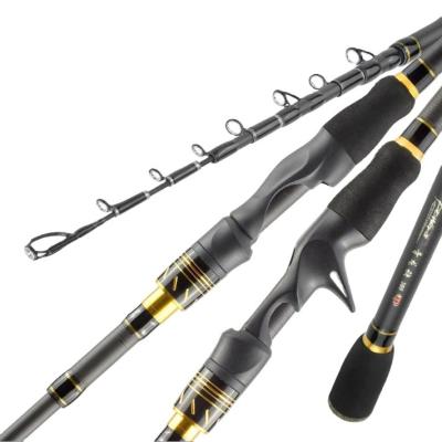 China Carbon TREE 1.8m 2.1m 7 Sections Fishing Rod Lure Telescopic High Carbon Hard Lure 5-35g Spinning Rod Casting Super Light MH Fiber for sale