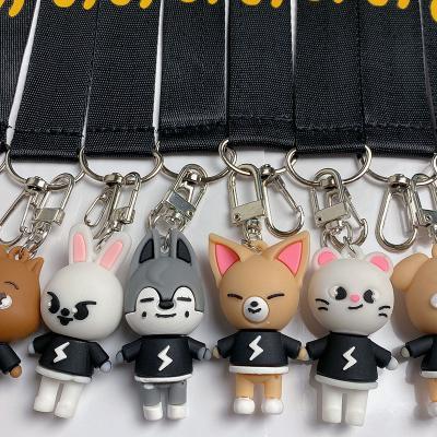 China Skzoo Europe Wholesale Kpop Kids PVC Stray Dolls Key Chain for sale