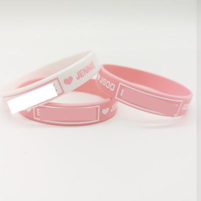 China The Other Kpop Blackpink LISA JENNIE JISOO ROSE Silica Gel Silicone Wristband Wholesale Wristband for sale