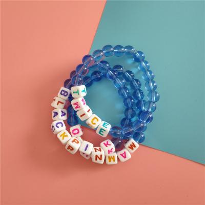 China The other Kpop TWICE MAMAMOO Blackpink chalcedony crystal bracelet plastic bead jewelry wholesale for sale