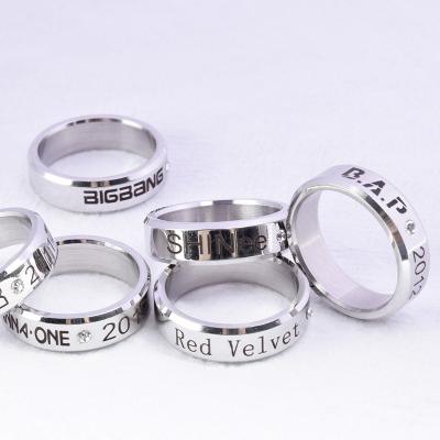 China Europe Kpop Stray Kids Velvet Shinee Astro Red Metal Rings for sale