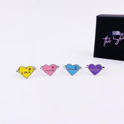 China Europe Kpop Blackpink Metal Colorful Plated Adjustable Rings for sale