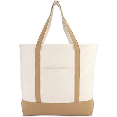 China Eco-Friendly Products Handled Recycling Custom Logo Reusable Cotton Canvas Tote Shopping Bags for sale