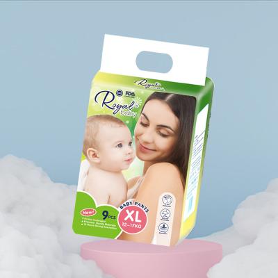 China Baby Printed Super Dry Disposable Diapers With Polybag Transparent Baby Diaper Pants for sale