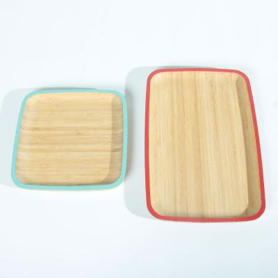 China Appetizer and Breakfast Snack Bamboo Cake Serving Dish Sustainable Wooden Serving Dish for sale