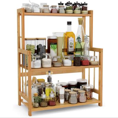 China Modern Free Standing Bamboo Organizer Kitchen Spice Holder Spice Rack/Kitchen Spice Rack for sale