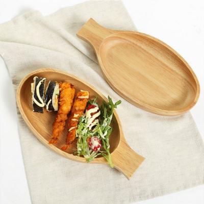 China New Design Sustainable Kitchen Natural Custom Square Bamboo Wooden Sushi Serving Plate for sale