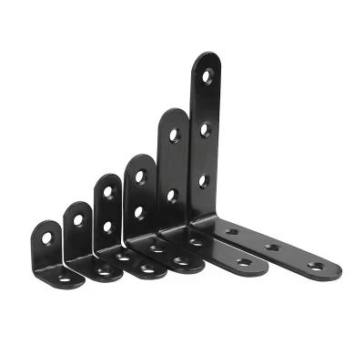 China 90 Degree Corner Brace L Shape Black Steel Corner Bracket Metal Corner Corner Bracket For Furniture Metal Bracket for sale