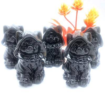 China Wholesale China Crystal Cat Halloween Natural Stone Crystal Kitty For Halloween Gifts Souvenirs for sale