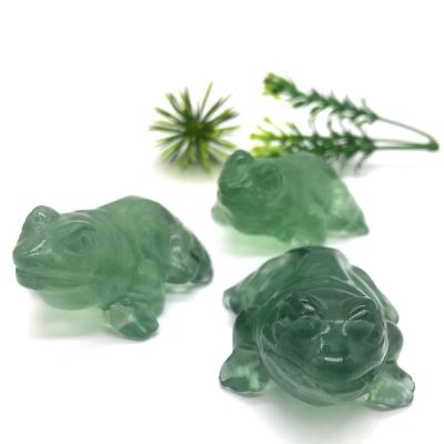 China China Wholesale Bulk Crafts Natural Fluorite Crystal Frog For Mind Healing Souvenirs Gift for sale