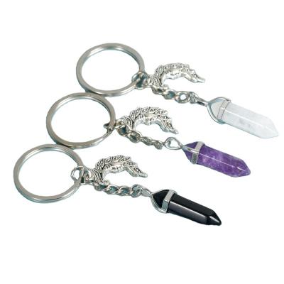 China China wholesale bulk crystal unlocks natural crystal keychains crystal points for souvenir gifts for sale