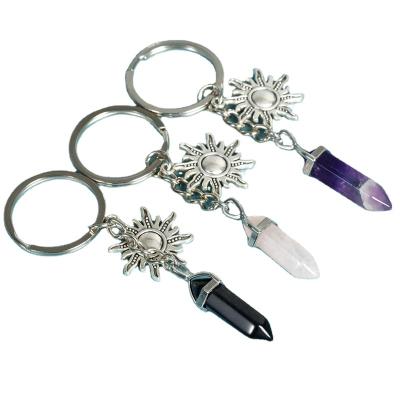 China China wholesale bulk crystal unlocks natural crystal keychains crystal points for souvenir gifts for sale